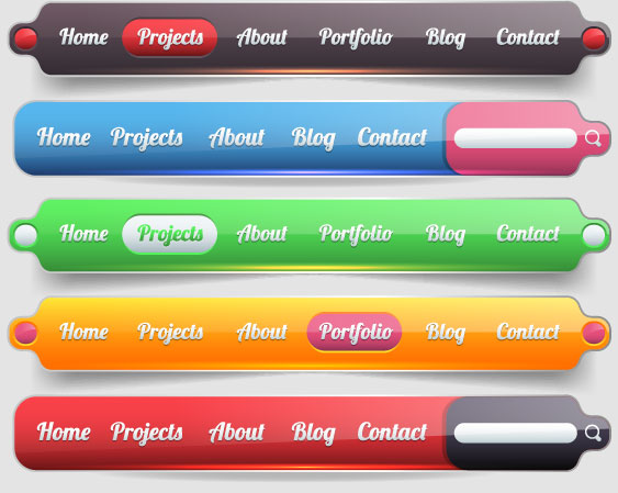 free Vector Webpage navigation set