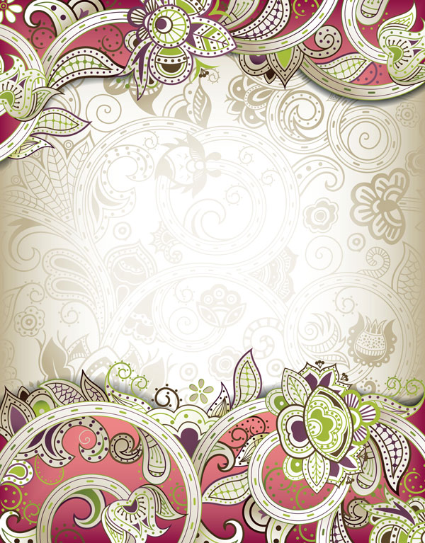 Elements of Ornate Floral Frame vector 03