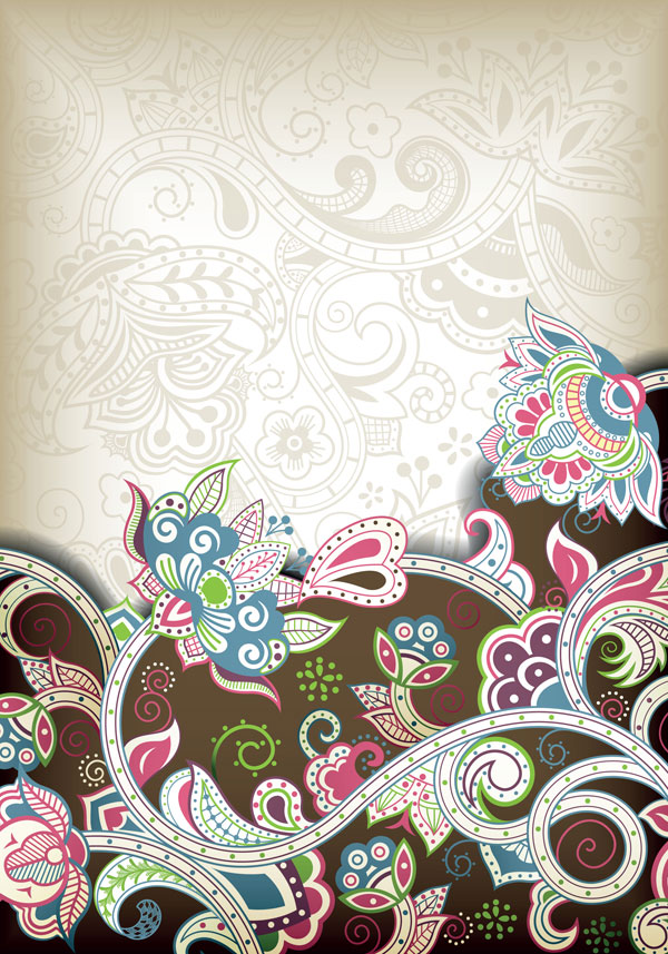Elements of Ornate Floral Frame vector 05