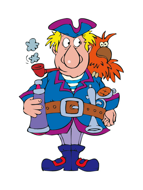 Funny Pirate cartoon vector graphic 01