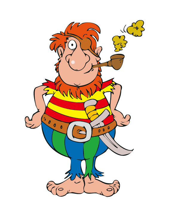 Funny Pirate cartoon vector graphic 02