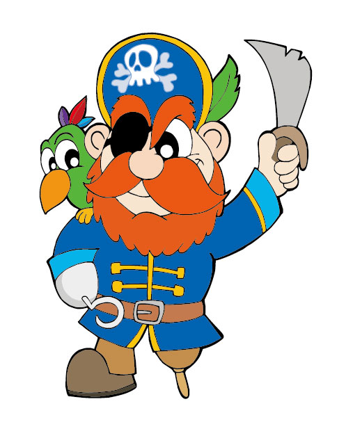 Funny Pirate cartoon vector graphic 04