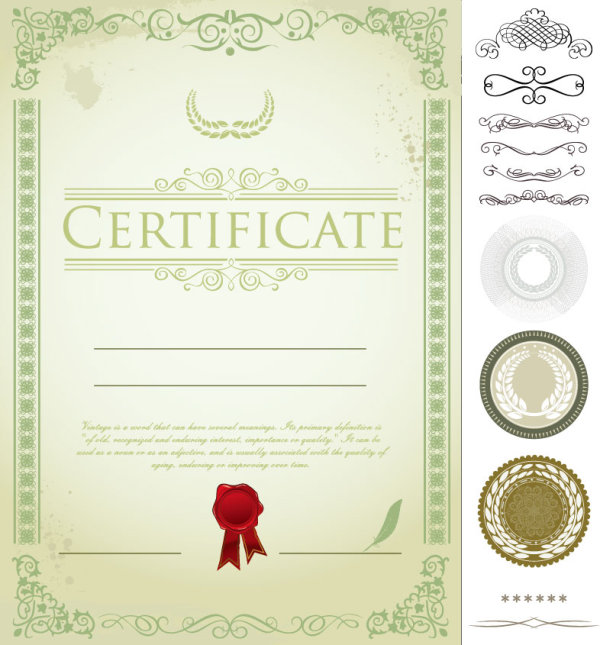 Exquisite Certificate cover templates vector set 04