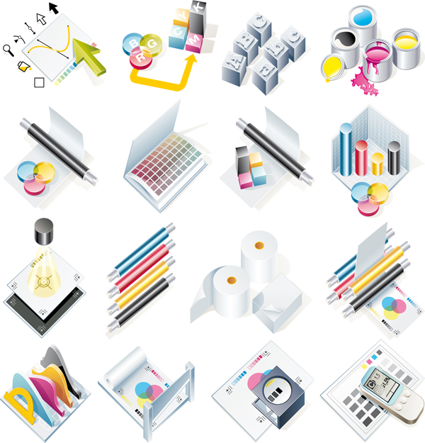 CMYK Creative icons vector