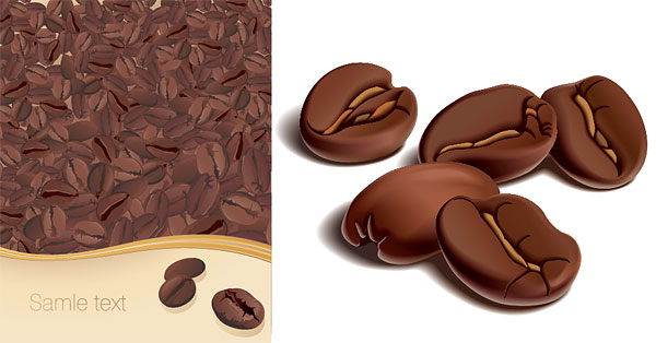 Coffee beans and coffee Poster vector Graphic