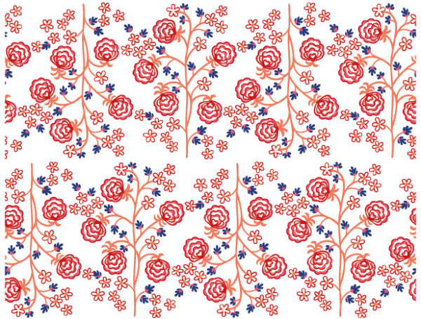 Hand drawn lines flower tree vector set