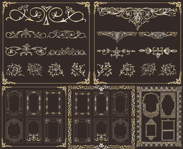 Retro frame elements vector