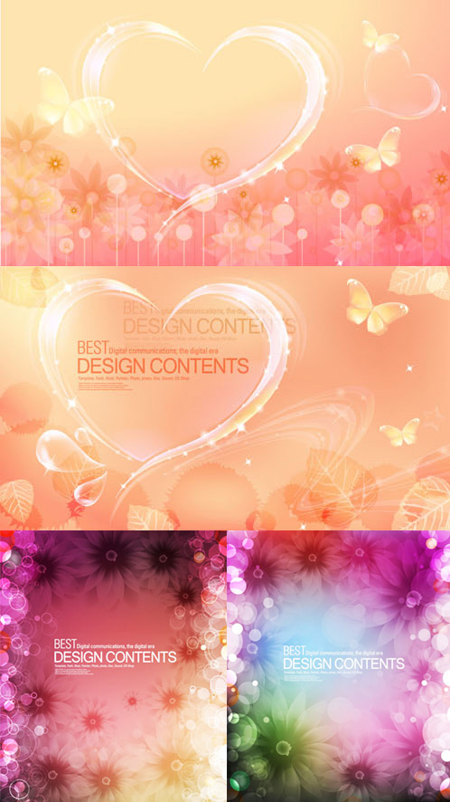 Dream butterfly flower background vector graphics
