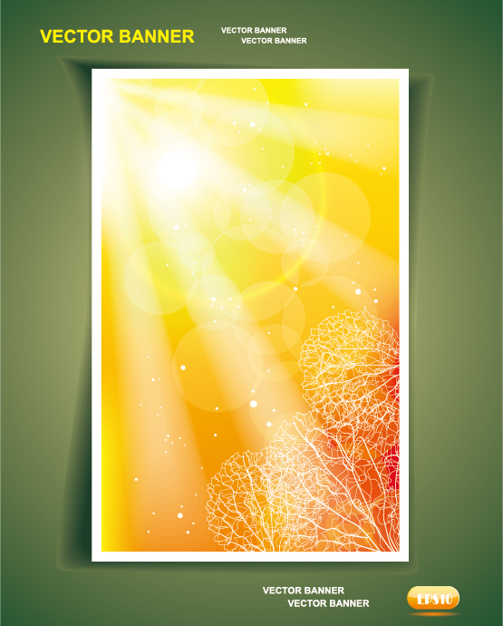 Yellow style website theme template vector 04