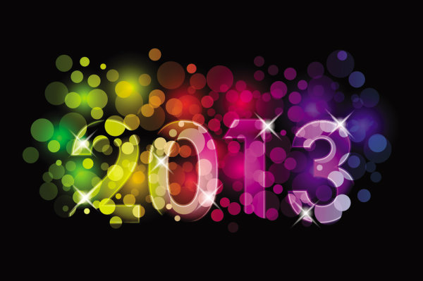 2013 year Font Design elements vector 01