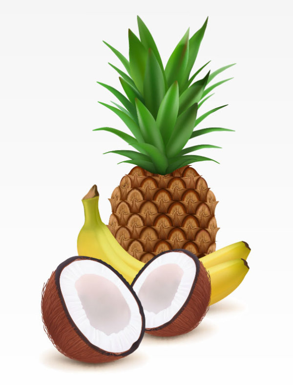 pineapple material coconut banana 