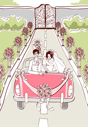 sweet marriage vector South Korean material rose road entrance road married floats car bouquet 