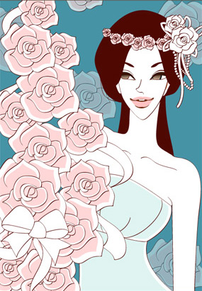 Sweet wedding set 99 vector