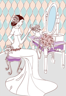 Sweet wedding set 92 vector