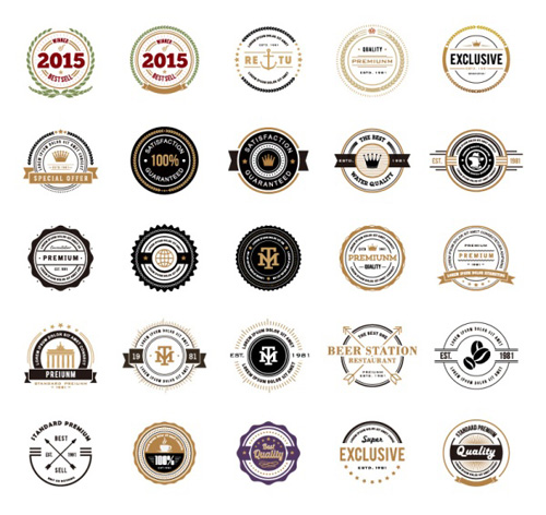 2015 Quality labels with badge vectors 2015 Quality labels with badge vectors