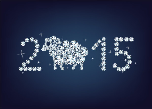 2015 Sheep diamond style vector