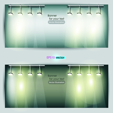 Spotlight banner vector 02