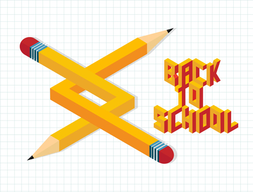 template school pencil creative back 