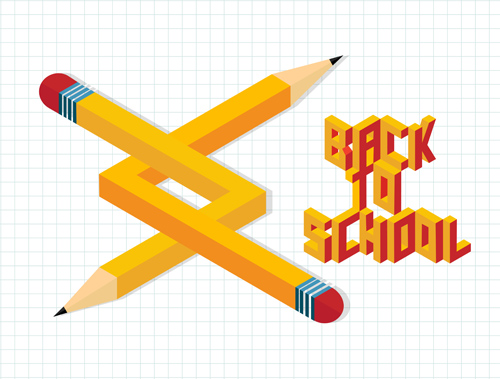 Back to school pencil creative template vector 04 Back to school pencil creative template vector 04