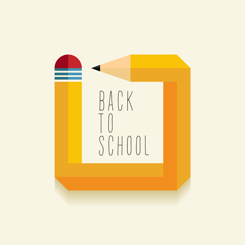 Back to school pencil creative template vector 05 Back to school pencil creative template vector 05