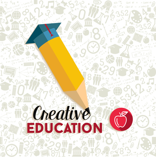 Back to school pencil creative template vector 08 Back to school pencil creative template vector 08