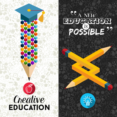 Back to school pencil creative template vector 10 Back to school pencil creative template vector 10