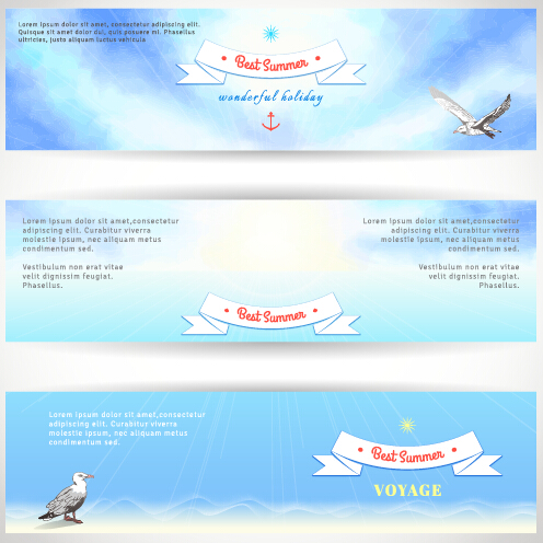 ummer voyage travel vector banner 01 Best summer voyage travel vector banner 01