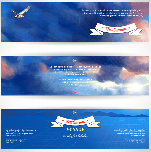 ummer voyage travel vector banner 03 Best summer voyage travel vector banner 03