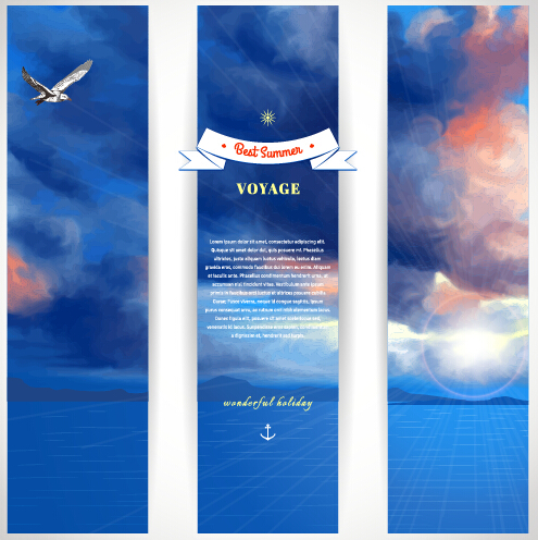 ummer voyage travel vector banner 04 Best summer voyage travel vector banner 04