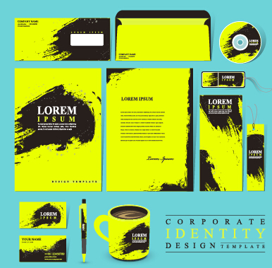 Black with green company Kit vector