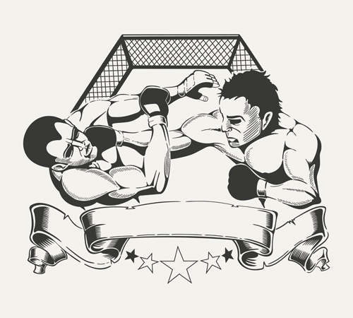 Boxing club labels vintage vector 05 Boxing club labels vintage vector 05