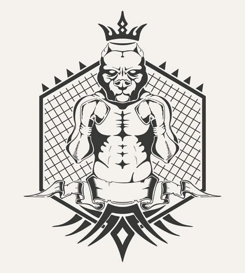 Boxing club labels vintage vector 07 Boxing club labels vintage vector 07