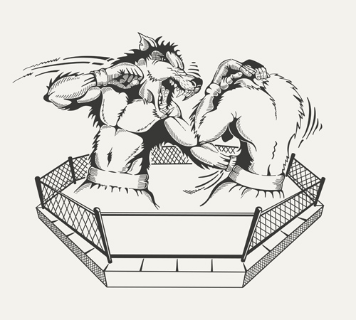 Boxing club labels vintage vector 09