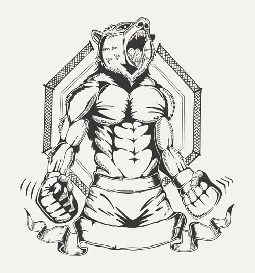 Boxing club labels vintage vector 10 Boxing club labels vintage vector 10