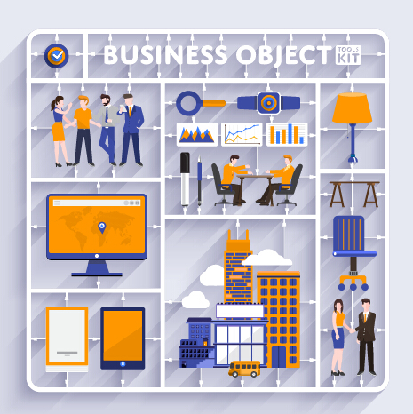 Business object flat vector design set 08