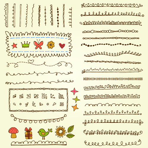 Cartoon floral border and frame vector material 01