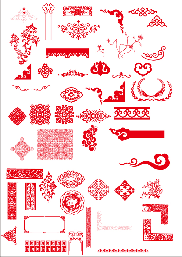 China style ornaments with frame vector