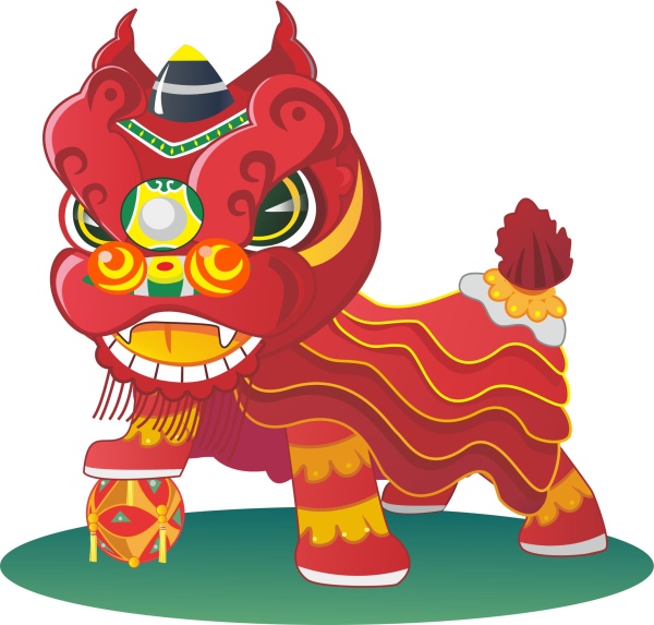 China styles Lion cartoon vector