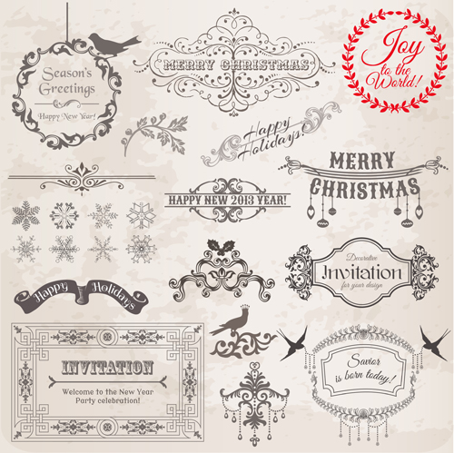 material frame decor christmas calligraphic 