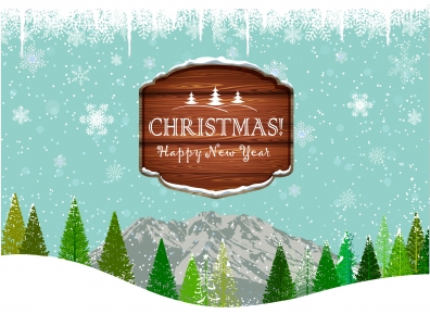 Christmas frame landscape background  vector