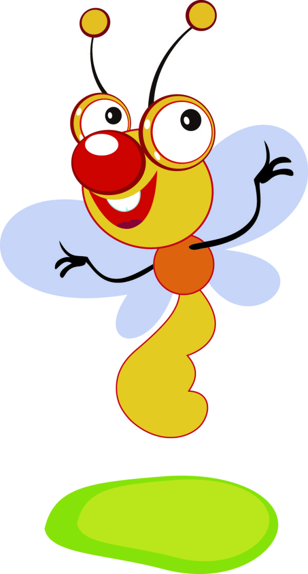 Cute cartoon bee vector material