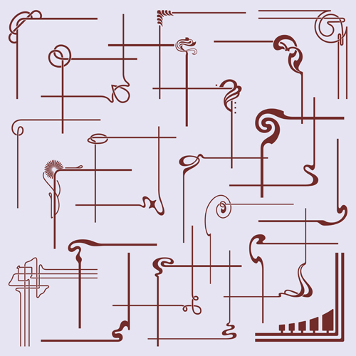 Different decorative corners design vector