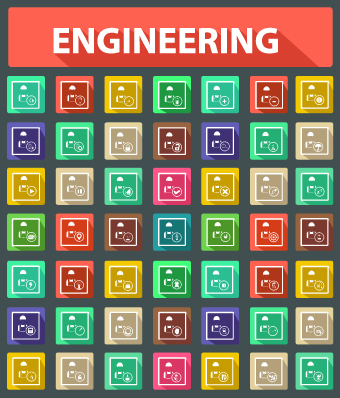 Different engineering elements icons vector