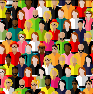 Different people pattern seamless vector 01