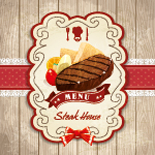 Set of Food elegant cards design elements vector 04