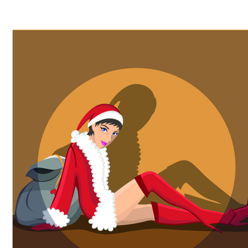 Maiden and Xmas Costume Vector 03