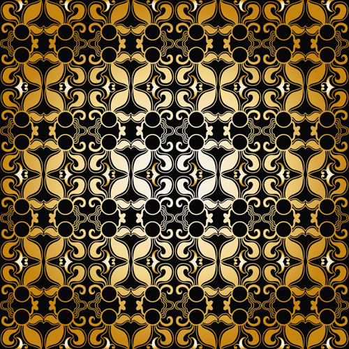 seamless pattern ornaments gold 