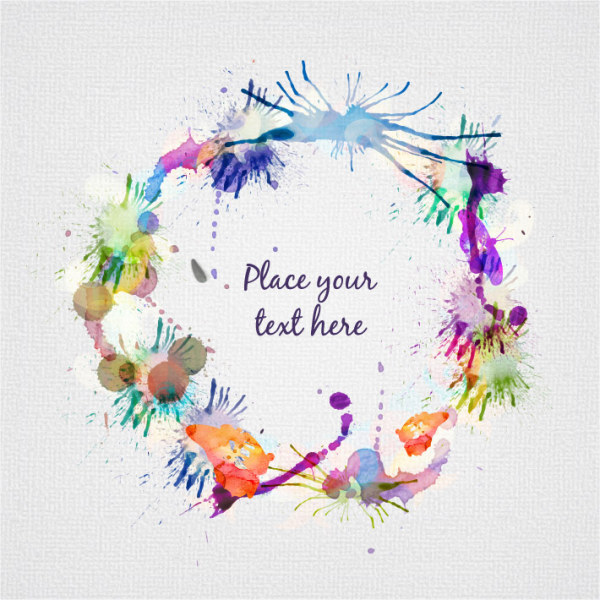 Grunge watercolor frame background vector