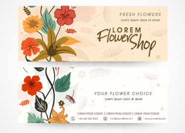hand drawn flower banners 