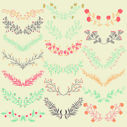 hand-draw hand drawn floral frame Border vector 